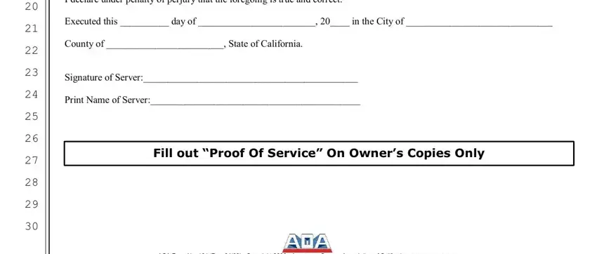 How to complete the Proof of Service section