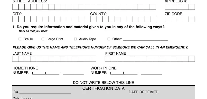 Mark all that you need,  Large Print, and APTBLDG  of suffolk county scat application