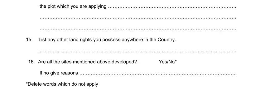 Part number 2 in filling in botswana land board application forms pdf