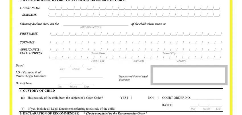 YES  ,  of the child whose name is  of, and Town  City Town  City in passport forms child