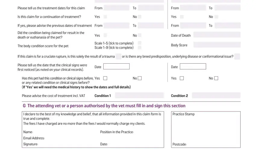 Yes, Please tell us the treatment dates, and Yes inside argos claim form
