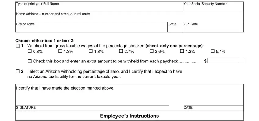 Step no. 1 of submitting a4 az state
