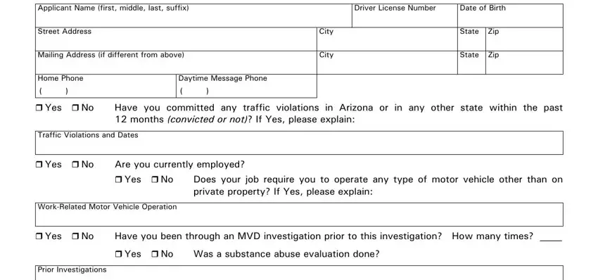Part no. 1 of filling out az mvd revocation packet