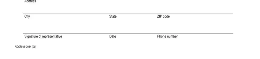 Stage no. 5 of filling in Arizona Form 74