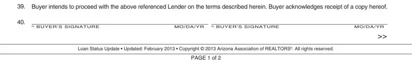 Part # 3 for filling in loan status update arizona