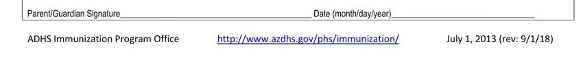 Step no. 3 for completing arizona vaccine exemption form 2021