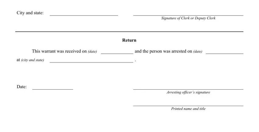 Step no. 2 in completing warrant paper
