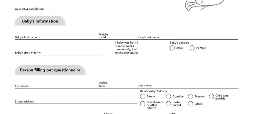 Step no. 1 for filling in asq printable pdf