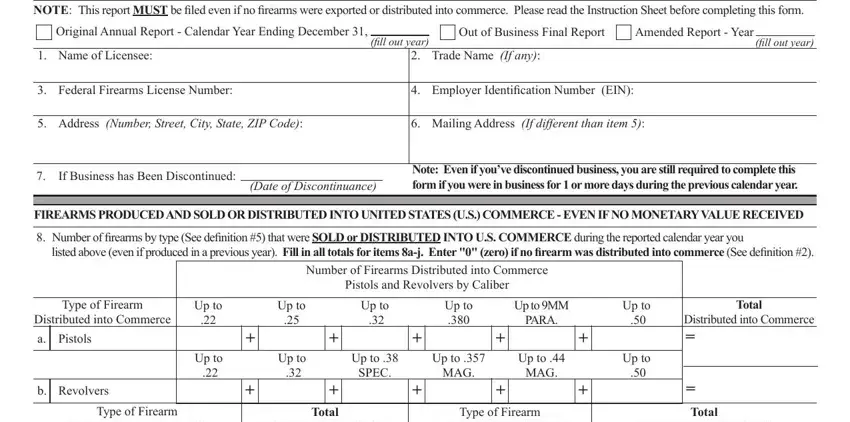 Completing segment 1 of ATF Form 5300.11