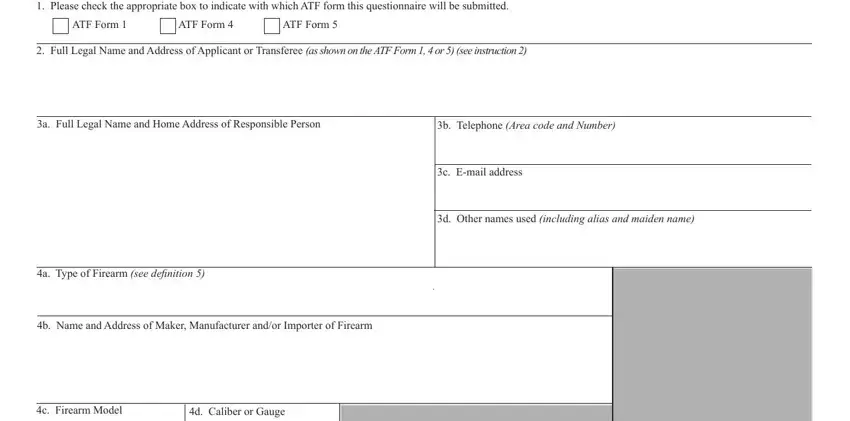 The way to fill in form firearms stage 5