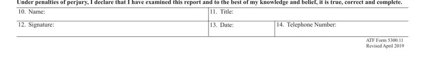 ATF Form 5300.11 signature and certification section