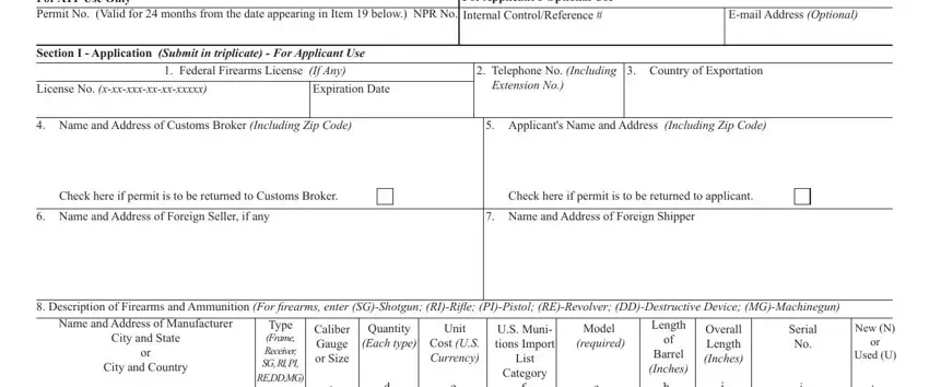 Filling out part 1 of atf 6