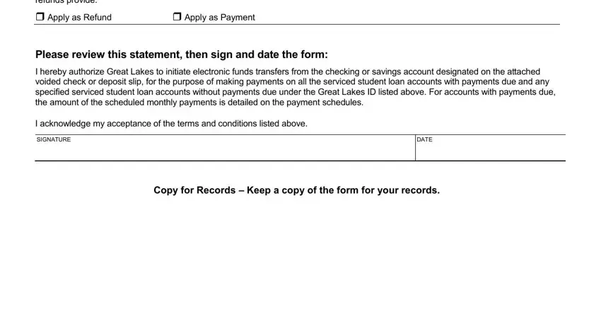 Auto authorization form Section 3 showing signature and date fields