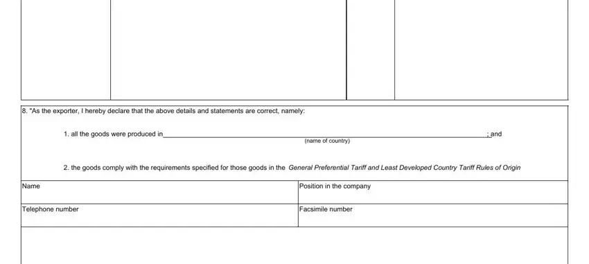 Position in the company, name of country, and the goods comply with the in bsf658