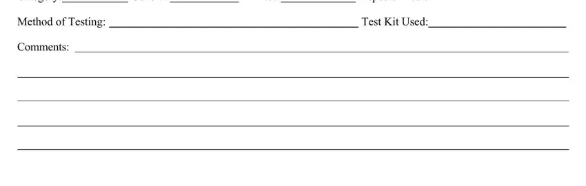 Method of Testing Test Kit Used, Comments, and Category General Limited Inspector in backflow test sheet