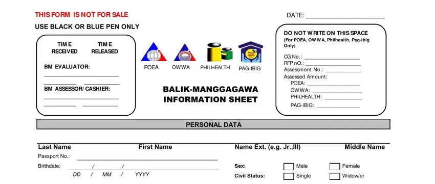 Stage number 1 for completing balik manggagawa