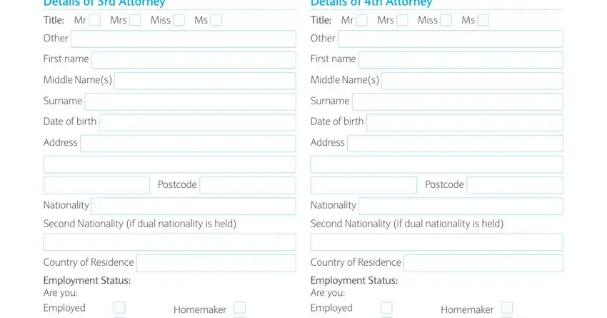 Third and fourth attorney details in the Barclays form