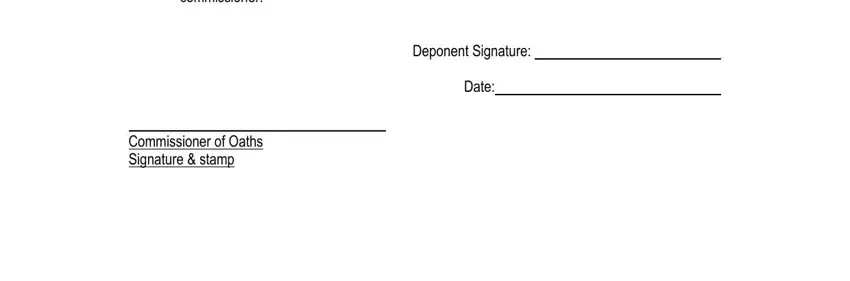 Writing section 3 in bee sworn affidavit