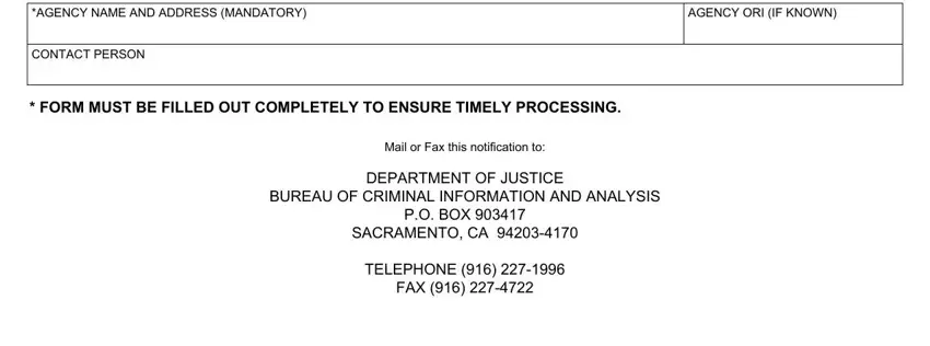 How to prepare the California NLI notification form step 2