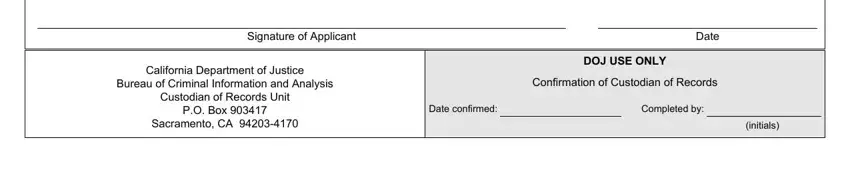 Confirmation of Custodian of, Completed by, and PO Box  inside bcia 8374 form