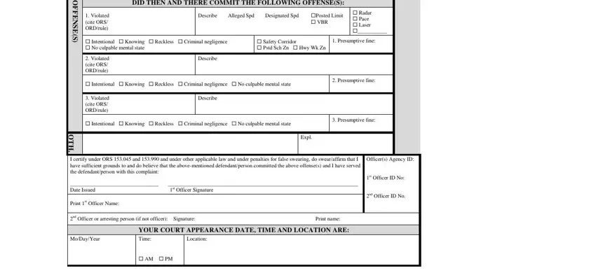Stage no. 2 in completing oregon uniform complaint