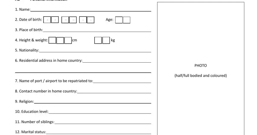 fdw bio data form completion process shown (stage 1)