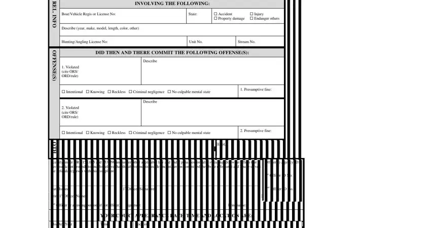 R E L, State, and HuntingAngling License No inside oregon uniform complaint