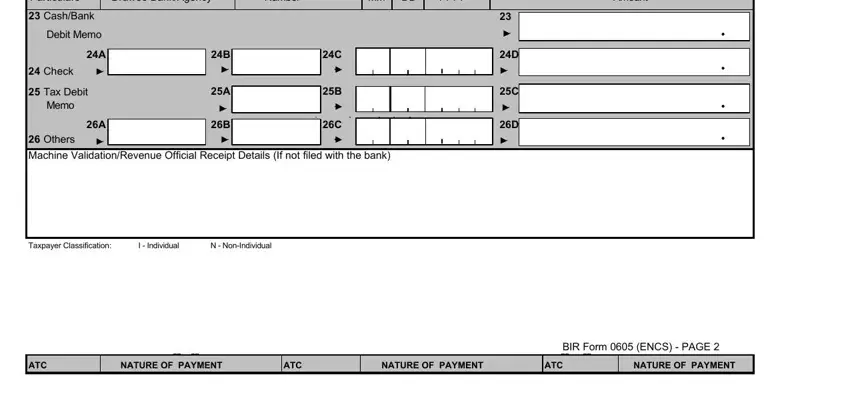 Step number 3 in filling in bir 0605