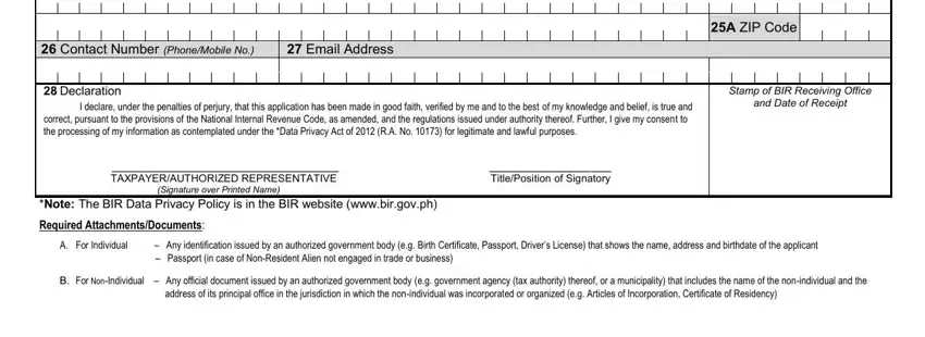 How to prepare BIR Form 1904 step 3