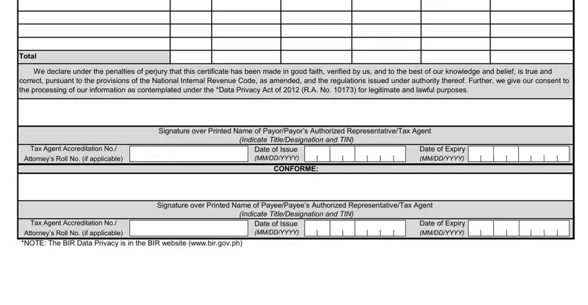 form 2307 conclusion process described (portion 3)