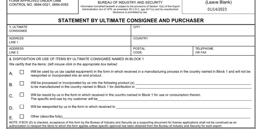 How one can fill out export form bis 711 portion 1