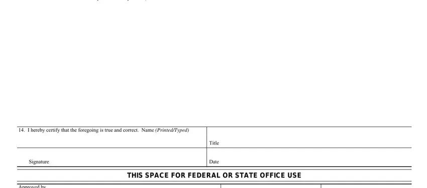 Writing section 2 of form 3160 5