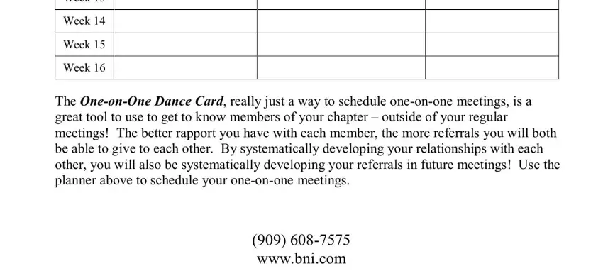 Part number 2 in filling out dance card