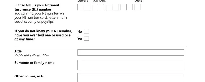 Step # 1 in filling out what is br19 form