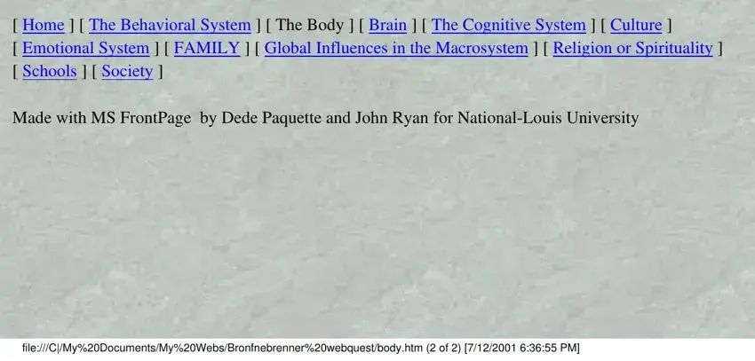 Part no. 3 of submitting bronfenbrenner blank model