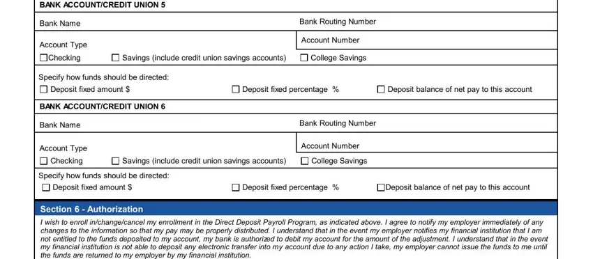 Reviewing routing numbers and deposit allocations in the mta direct deposit payroll form