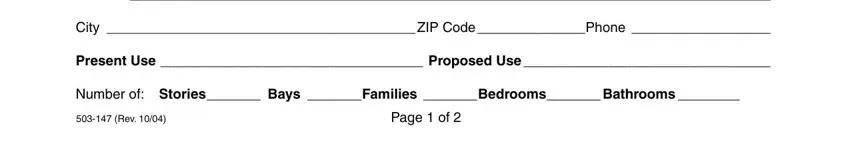 Filling out section 3 of the Broward plumbing permit form