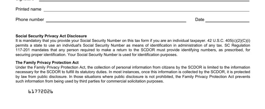 Filling in part 3 of C 245 Carolina Form