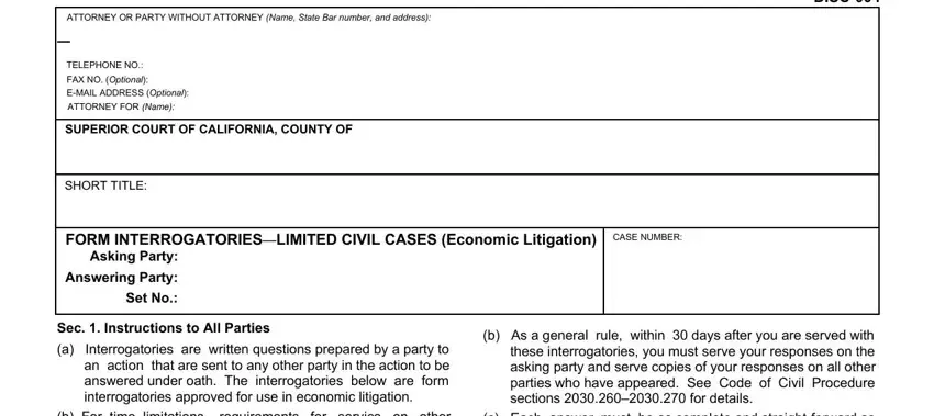 california form interrogatories form conclusion process explained (portion 1)