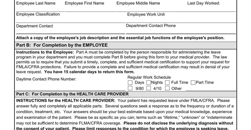 Step number 1 for filling out calhr health form