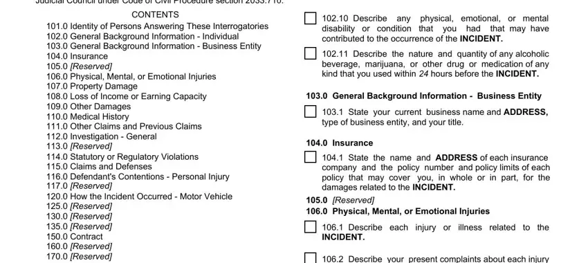 The way to prepare california form interrogatories form portion 4