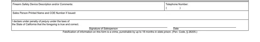 Falsification of information on, declaration under penalty of perjury, and Dealer Information of california dros form