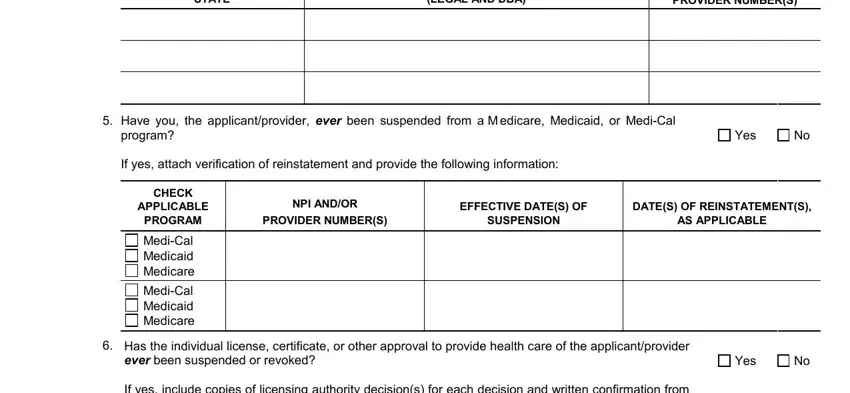 A way to fill in dhcs6207 step 5