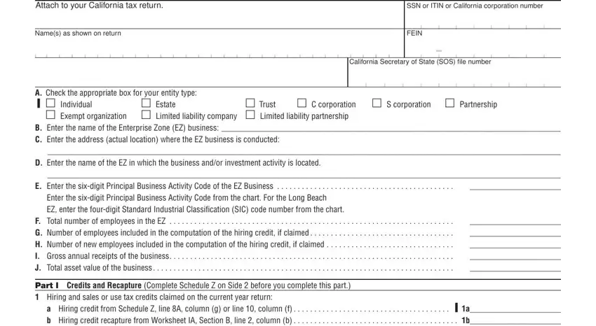 California Form 3805Z conclusion process shown (step 1)