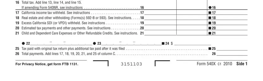 California Form 540X writing process detailed (portion 3)