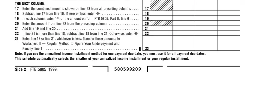 Writing part 5 in California Form 5805