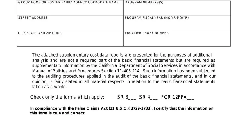Writing section 1 in California Form Sr 10