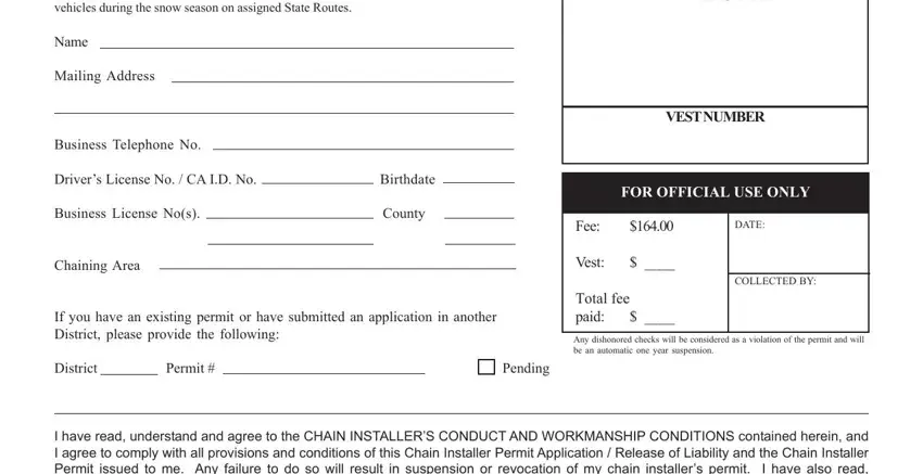 Filling in segment 1 in California Form Tr 0106