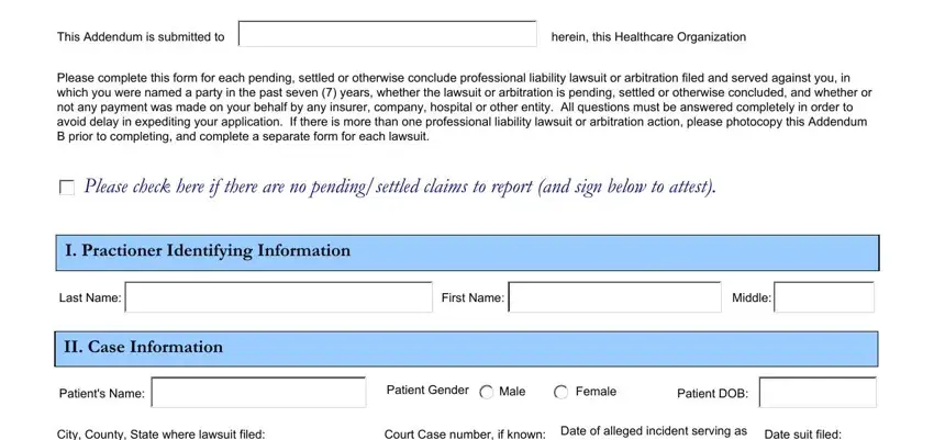 California Participating Practitioner form - identification section