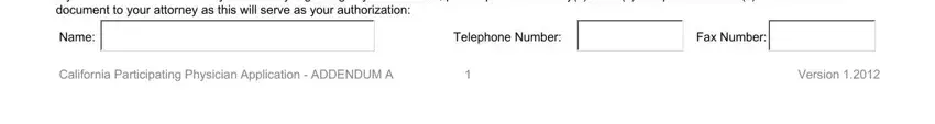 California Participating Practitioner form - contact information section